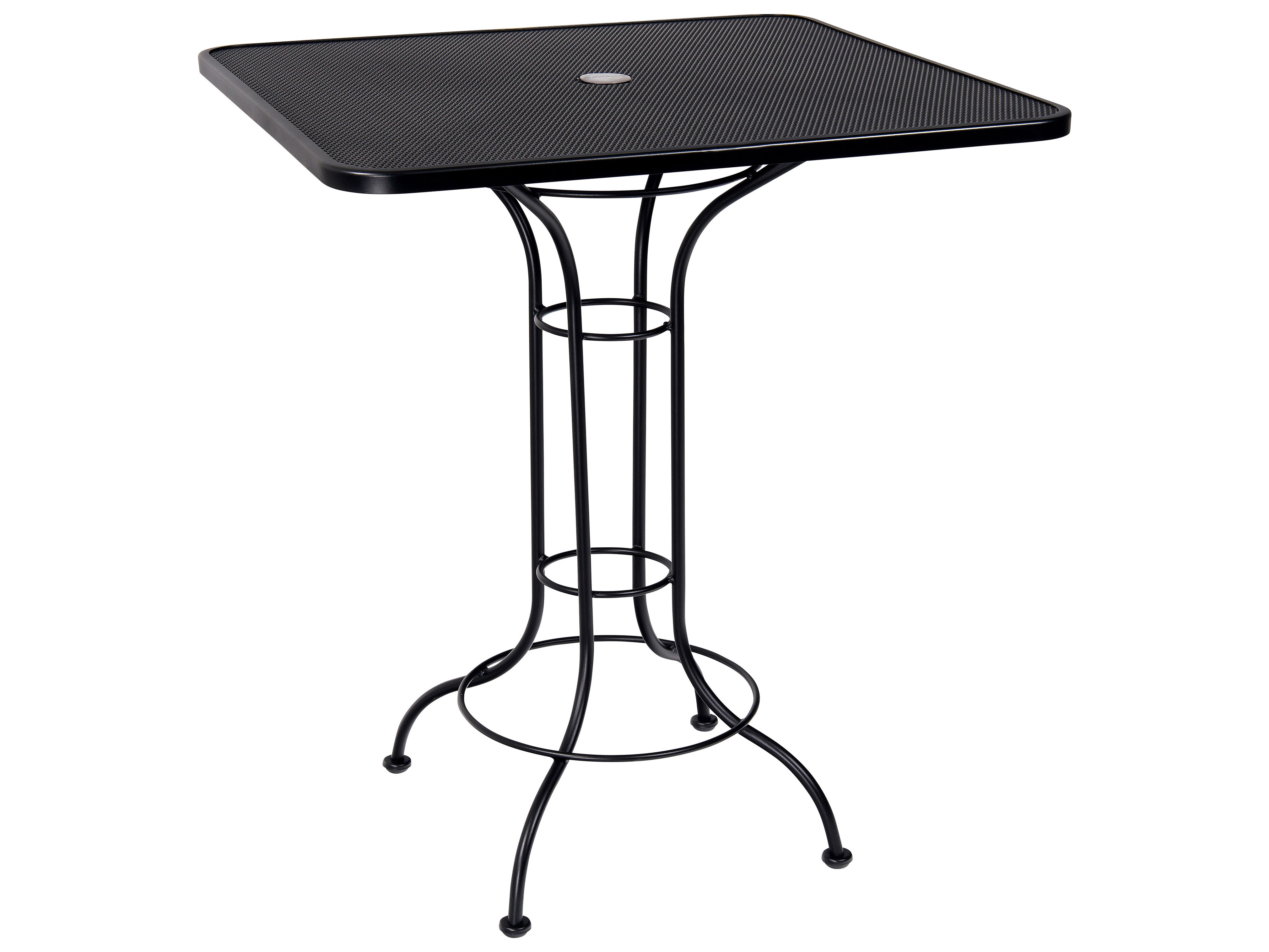 Woodard Micro Mesh Wrought Iron 36 Square Bar Height Table with