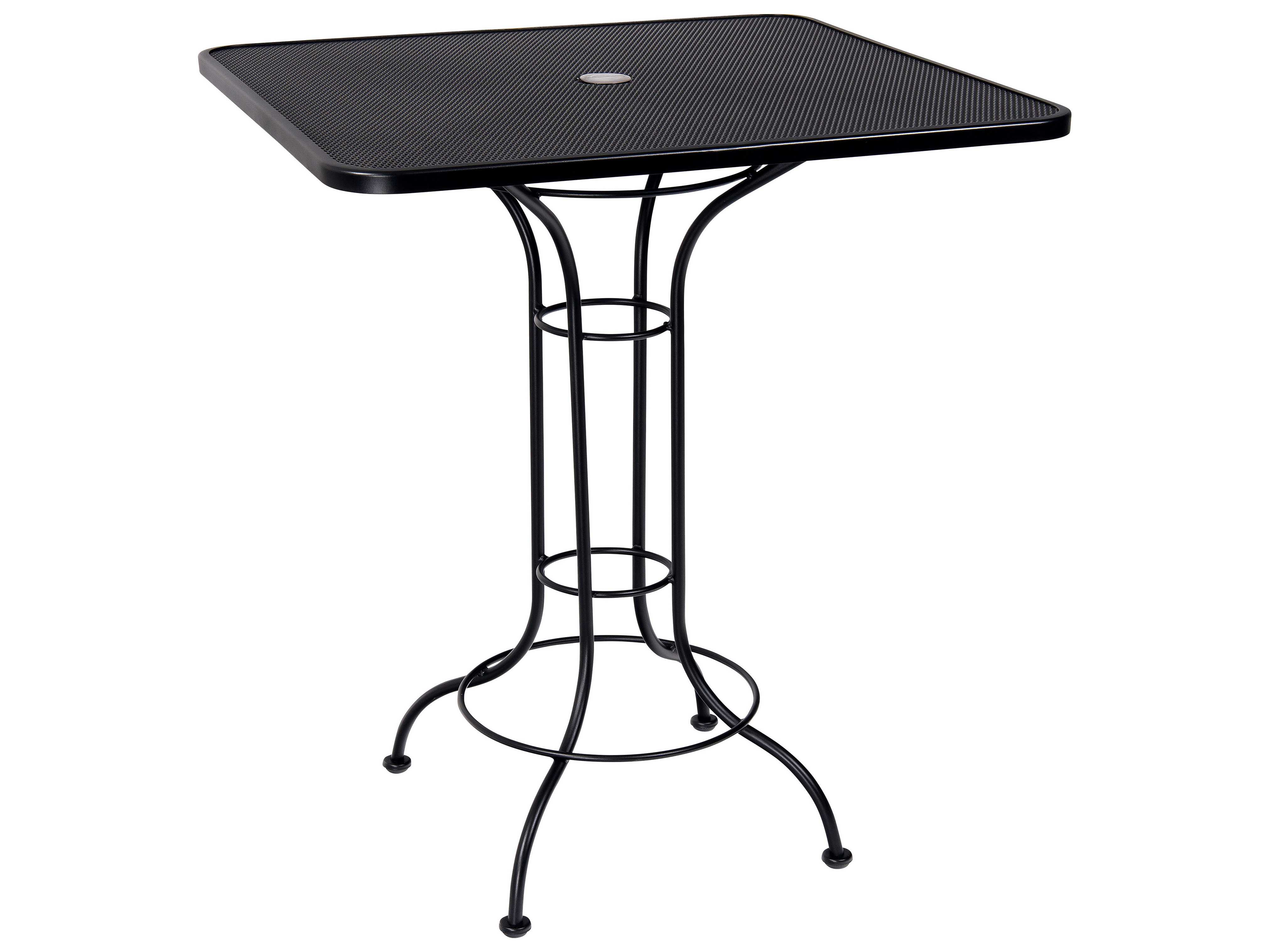 Woodard Micro Mesh Wrought Iron 36 Square Bar Height Table With