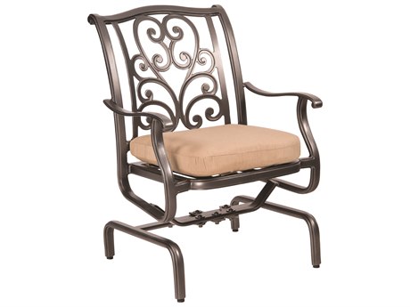 Woodard New Orleans Cast Aluminum Spring Rocker Dining Arm Chair