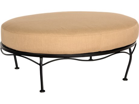 Woodard Terrace Cushion Wrought Iron Oval Ottoman