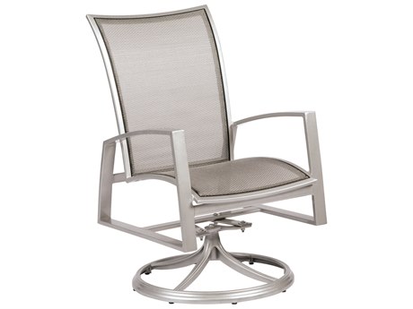 Woodard Wyatt Flex Aluminum Swivel Rocker Dining Chair