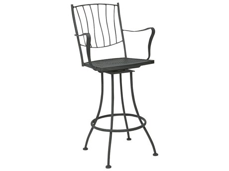 Woodard Aurora Wrought Iron Swivel Bar Stool