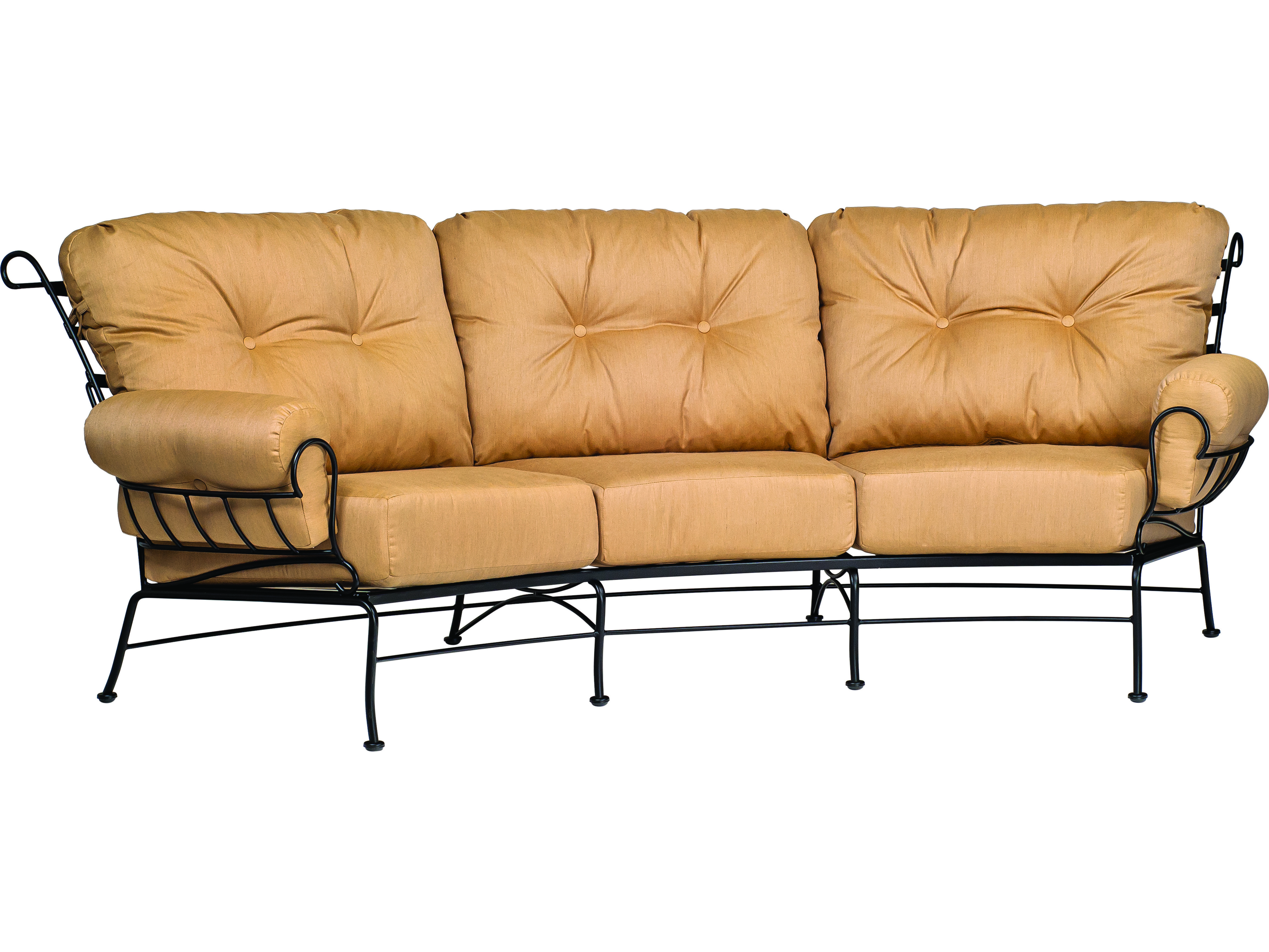 Woodard Terrace Cushion Wrought Iron Crescent Sofa 790064