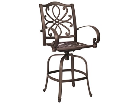 Woodard Holland Cast Aluminum Swivel Bar Stool