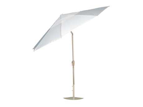 Woodard 9 Aluminum 8 Rib Crank Lift Autotilt Market Umbrella - Dark Wood