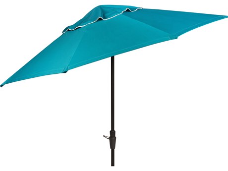 Woodard 9 Aluminum 8 Rib Crank Lift Collar Tilt Market Umbrella - Hammered Pewter