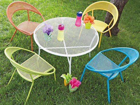 Woodard Spright Kids Set Wrought Iron - Round Table and Four Chairs