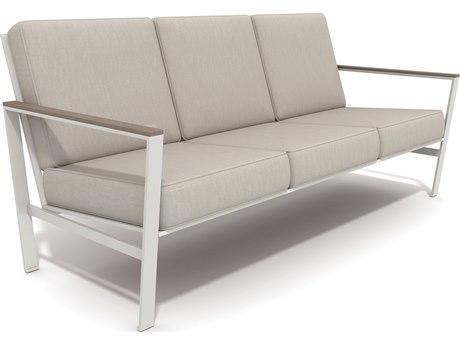 Winston Quick Ship Echo Deep Seating Aluminum Resin Wood Sofa