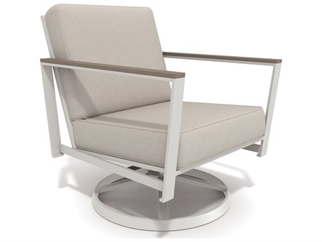 Winston Quick Ship Echo Deep Seating Aluminum Resin Wood Swivel Tilt Lounge Chair
