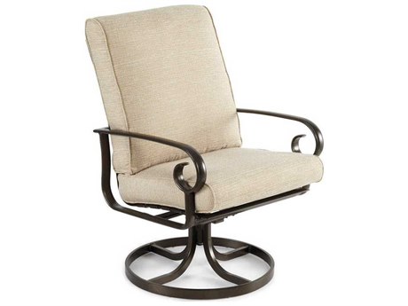 Winston Veneto Cushion Cast Aluminum High Back Swivel Tilt Arm Dining Chair