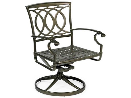 Winston Marseille Cast Aluminum Metal Swivel Tilt Dining Chair - Cast Seat Arm Dining Chair