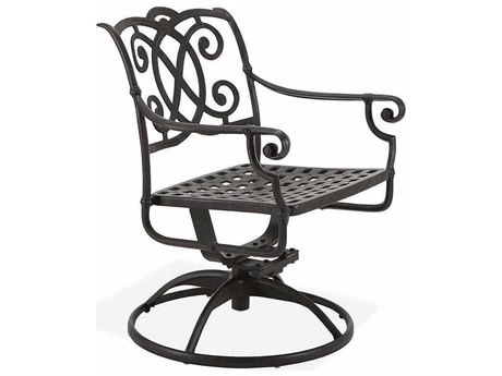 Winston Volterra Cast Aluminum Metal Arm Swivel Tilt Dining Chair - Cast Seat