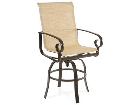 Winston Veneto Sling Cast Aluminum Side Swivel Bar Stool