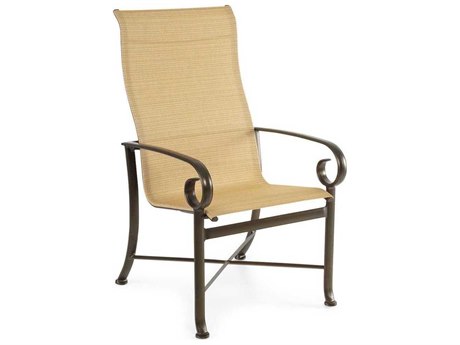 Winston Veneto Sling Cast Aluminum Ultimate High Back Arm Dining Chair