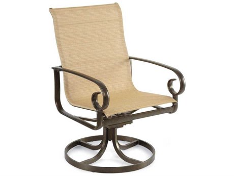 Winston Veneto Sling Cast Aluminum High Back Swivel Tilt Dining Chair