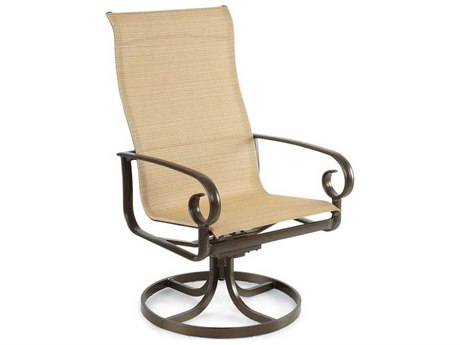 Winston Veneto Sling Cast Aluminum Ultimate High Back Swivel Tilt Dining Chair