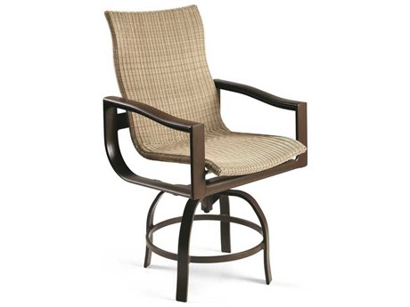 Winston Belvedere Woven Aluminum Swivel Balcony Height Stool