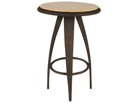 Whitecraft Bali Wicker 27 Round Stone Top Bar Table