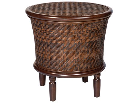 Whitecraft North Shore Wicker 23.75 Round Storage End Table