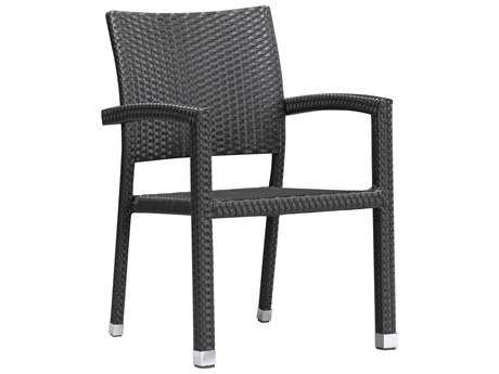 Zuo Outdoor Boracay Aluminum Wicker Dining Chair Espresso (Sold in 2)