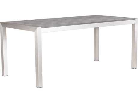 Zuo Outdoor Metropolitan Aluminum 79.9 x 35.4 Rectangular Faux Wood Top Dining Table