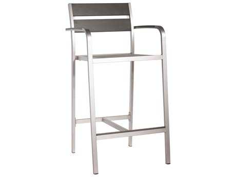 Zuo Outdoor Megapolis Aluminum Faux Wood Bar Arm Chair (Sold in 2)