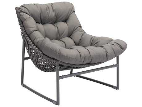Zuo Outdoor Ingonish Beach Aluminum Polyethylene Chair in Gray