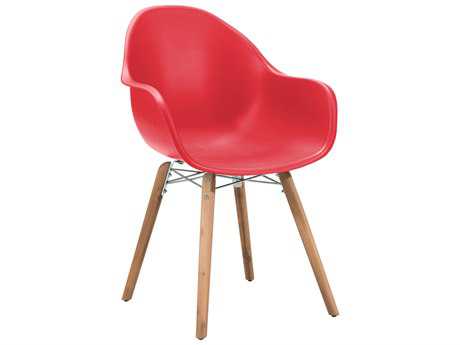 Zuo Outdoor Tidal Acacia Wood Polypropylene Dining Chair in Red (Sold in 4)