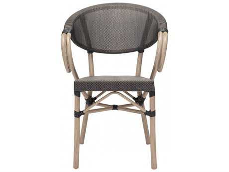Zuo Outdoor Marseilles Aluminum Wicker Dining Chair in Dark Brown (Sold in 2)