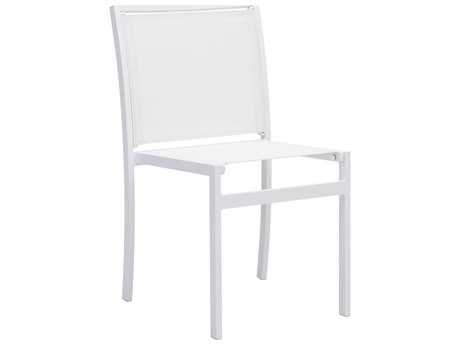 Zuo Outdoor Mayakoba Aluminum Mesh Dining Chair in White (Sold in 2)