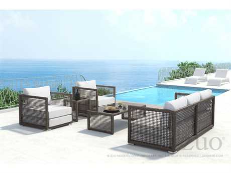 Zuo Outdoor Coronado Aluminum Wicker Lounge Set
