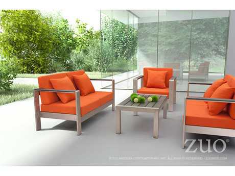 Zuo Outdoor Cosmopolitan Aluminum Conversation Lounge Set
