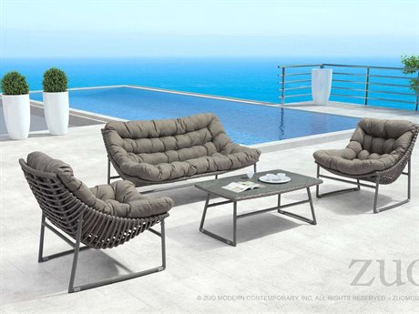 Zuo Outdoor Ingonish Beach Aluminum Polyethylene Lounge Set