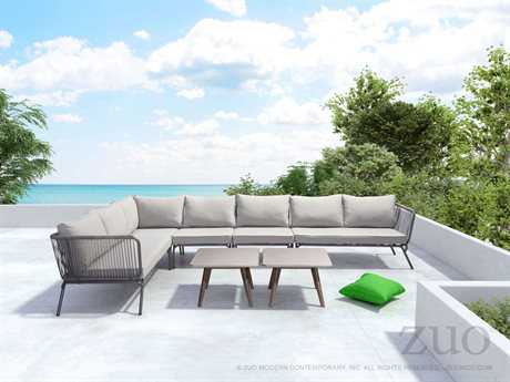 Zuo Outdoor Pier Aluminum Wicker Sectional Lounge Set
