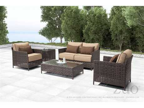 Zuo Outdoor Pinery Aluminum Wicker Lounge Set