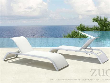Zuo Outdoor Sun Beach Aluminum Mesh Chaise Lounge Set