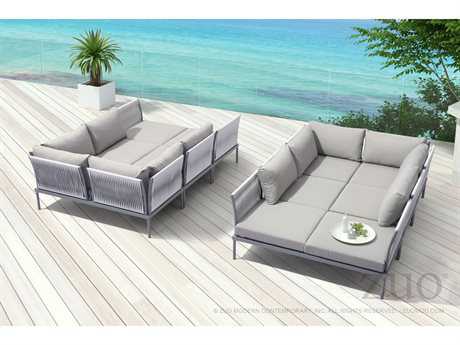Zuo Outdoor Sand Beach Aluminum Sectional Lounge Set