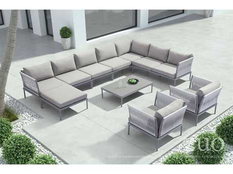 Zuo Outdoor Sand Beach Aluminum Sectional Lounge Set