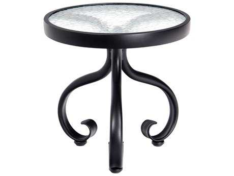 Woodard Ramsgate Aluminum 18 Round Acrylic Top End Table