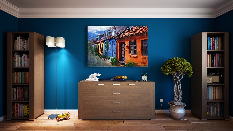 Bookshelf and drawer as a focal point in a room