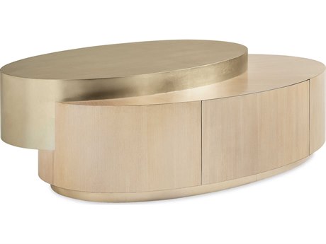 Caracole Classic Winter Wheat Warm Reflections Golden Blonde Leaf 57 Wide Oval Coffee Table Caccla018404 Caracole Classic Winter Wheat Warm, Jonathan Adler Blonde Wood Oval Console Table