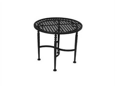 Meadowcraft Athens Wrought Iron 25 Wide Round End Table Md361200001 Meadowcraft Athens Wrought Iron 25, Small Black Wrought Iron Patio Side Table