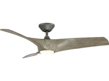 Modern Forms Zephyr Graphite / Weathered Wood 52'' Wide LED Indoor / Outdoor Ceiling Fan MOFFRW200652LGHWW