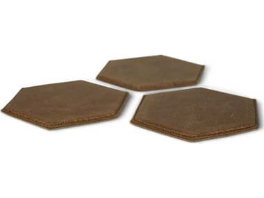 Authentic Models Brown Travel Coaster Set of 3 A2BA018