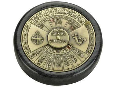 Authentic Models 50-Yr Calendar Nautical Black Brass Decorative Accent A2BC006