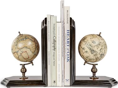 Authentic Models Multi-colored / Honey Distressed French Globe Bookends A2GL009F