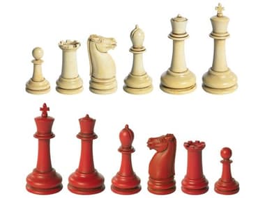 Authentic Models Ivory / Red Classic Staunton Chess Set A2GR021
