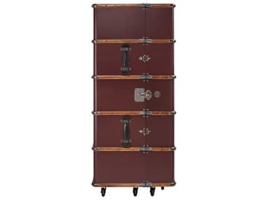 Authentic Models 23" Brown Mahogany Wood Burgundy & Honey Bar Cabinet A2MF078Y