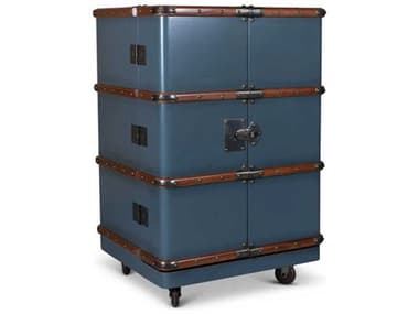 Authentic Models 35" Blue Mahogany Wood Petrol Honey Bar Cabinet A2MF114P