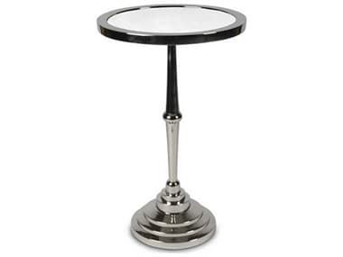Authentic Models 14" Round Stone Silver White End Table A2MF408W